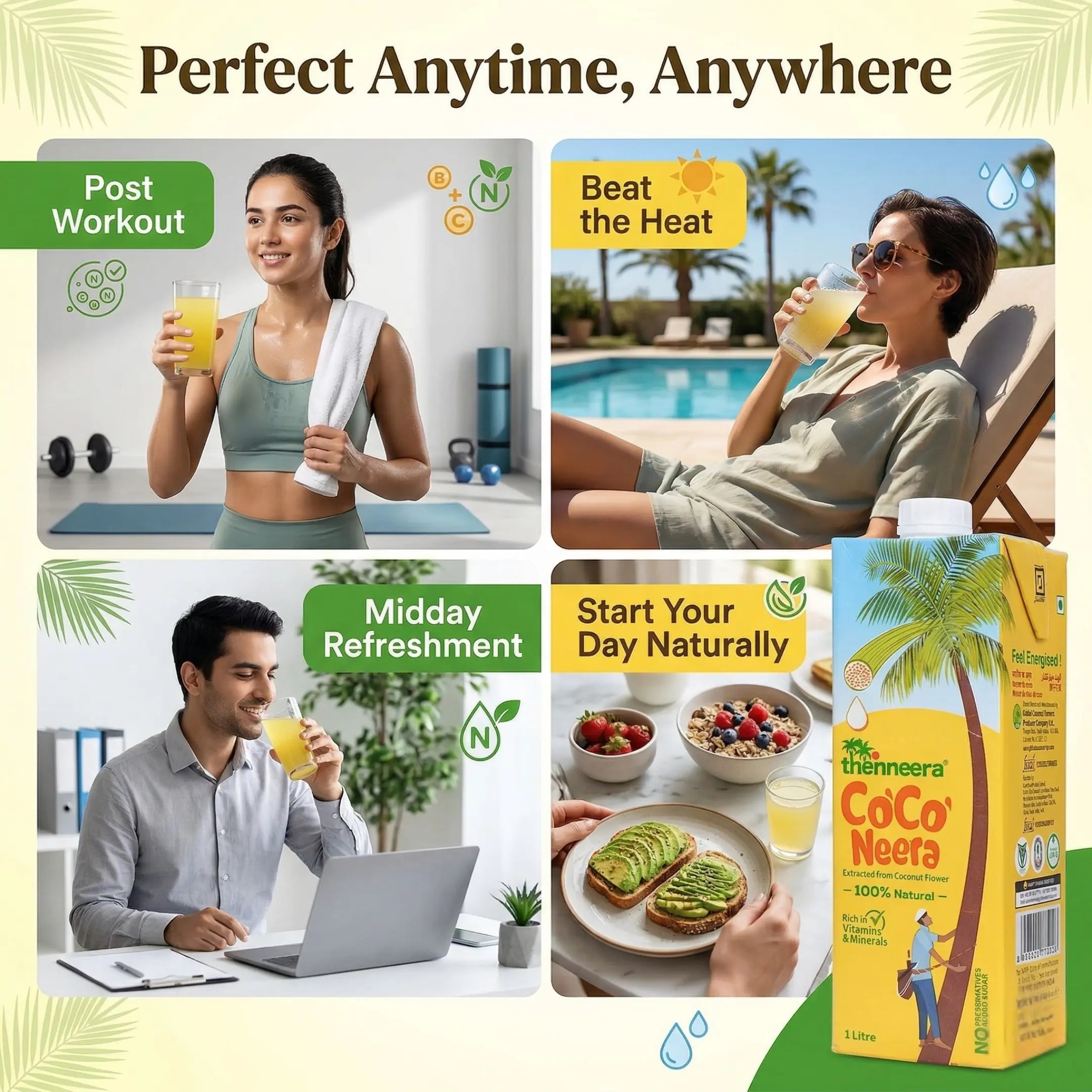 Thenneera Organic Energy Drink, 200ml | Pack of 30 | Rich in Electrolytes & Anti-Oxidants | Pure & Refreshing nutrient-rich Coconut Sap | No Added Sugar, Preservative & Flavour| Naturally Gluten Free